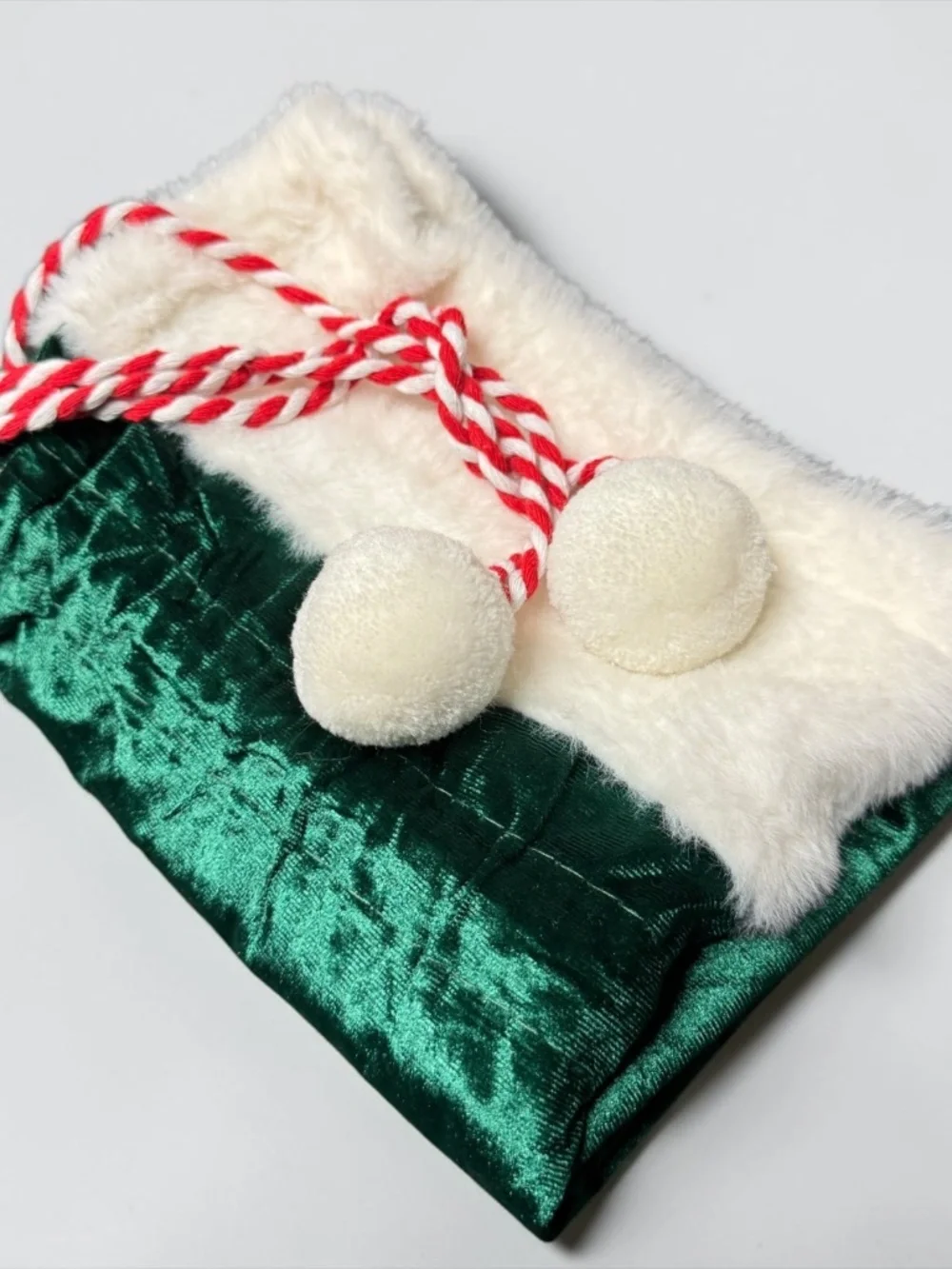 2 Pc Velvet Santa Sack Set Green Christmas Gift Bags Large Drawstring